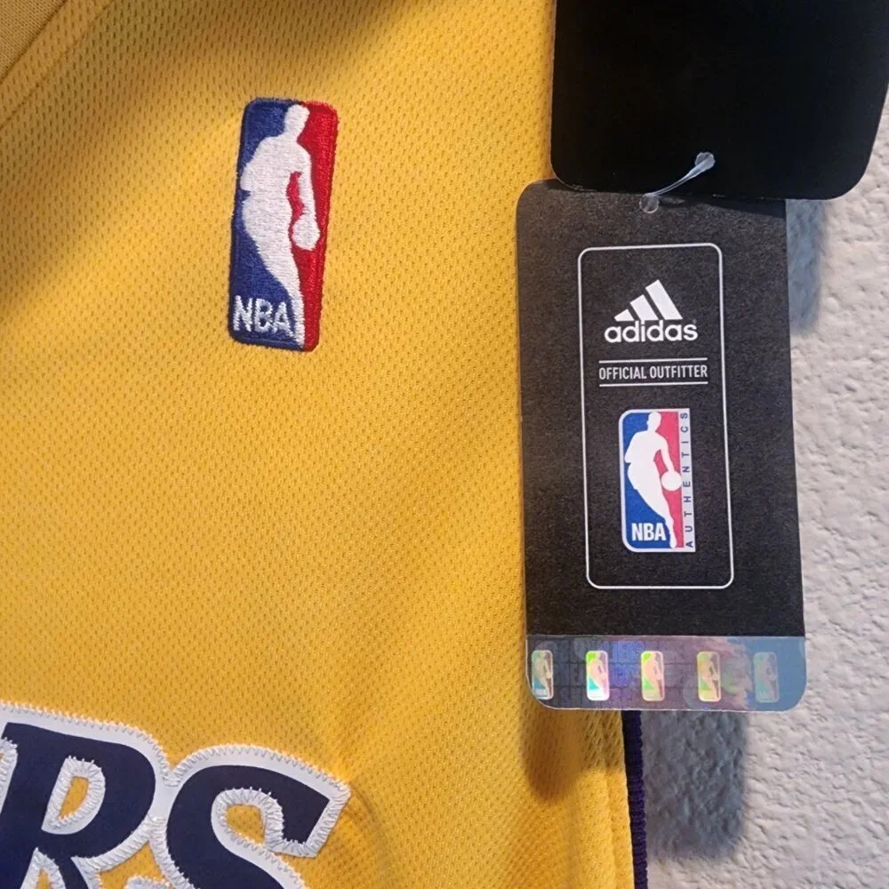 Kobe Bryant 24 Los Angeles Lakers Gold Purple Adidas NBA Jersey Mens 3XL